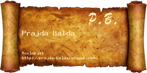 Prajda Balda névjegykártya